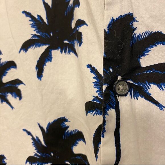Kenneth Cole reaction palm tree button up short sleeve shirt Hawaiian tropical M - Picture 5 of 9